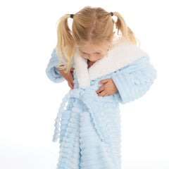 Girls Corded Blue Robe