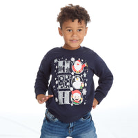 Infant Christmas Sweatshirt With Cuffed Hems Navy