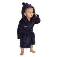 Personalised Baby Bear Ears Navy Robe