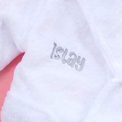 Personalised Baby Bear Ears White Robe