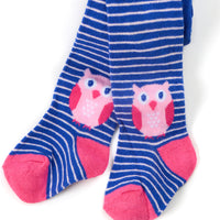 Baby Cotton Rich Striped Owl Tights 1 Pair
