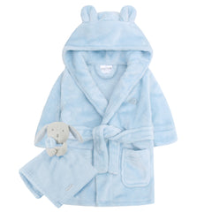Baby Blue Bunny Robe and Comforter Set