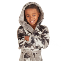 Boys Hooded Camo Dressing Gown