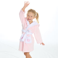 Girls Teddy Bear Pink Robe