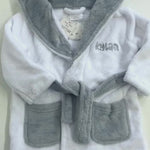 Personalised Baby Contrast White Robe