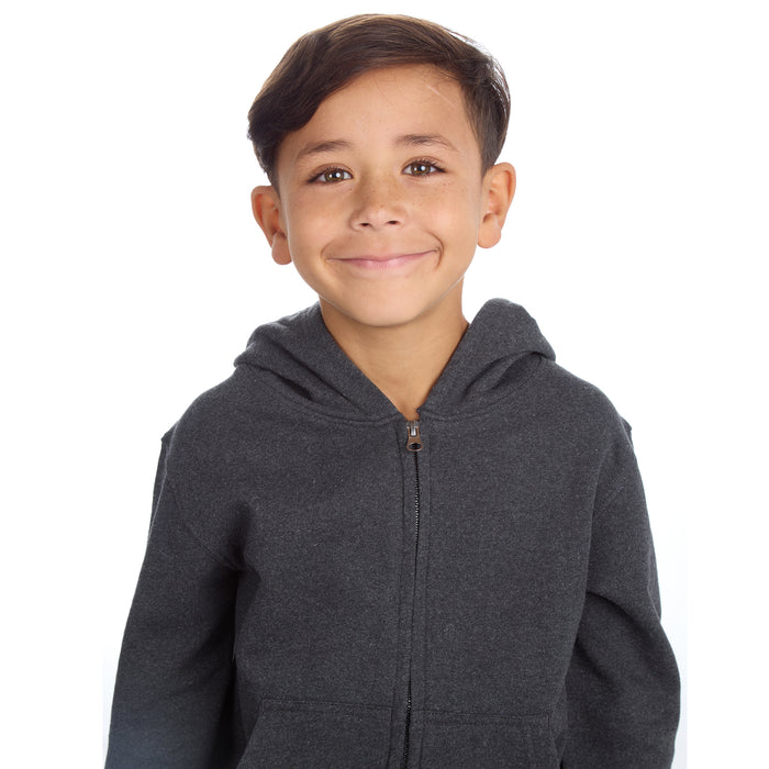 Boys Plain Cotton Rich Tracksuit Zip Up Hoodie and Joggers Set Charcoal