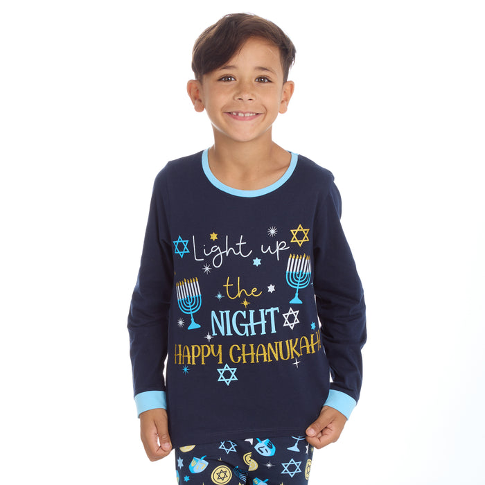 Kids Chanukah Theme Pyjamas Sets Navy