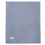 Baby Knitted Dusky Blue Blanket