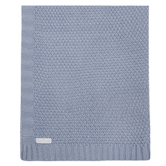 Baby Knitted Dusky Blue Blanket