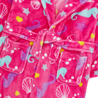 Girls Seahorse Pink Robe