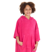 Girls Pink Towelling Beach Cover Up 
