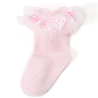 Baby Girls Tutu Ribbon Pink Socks 1 Pair