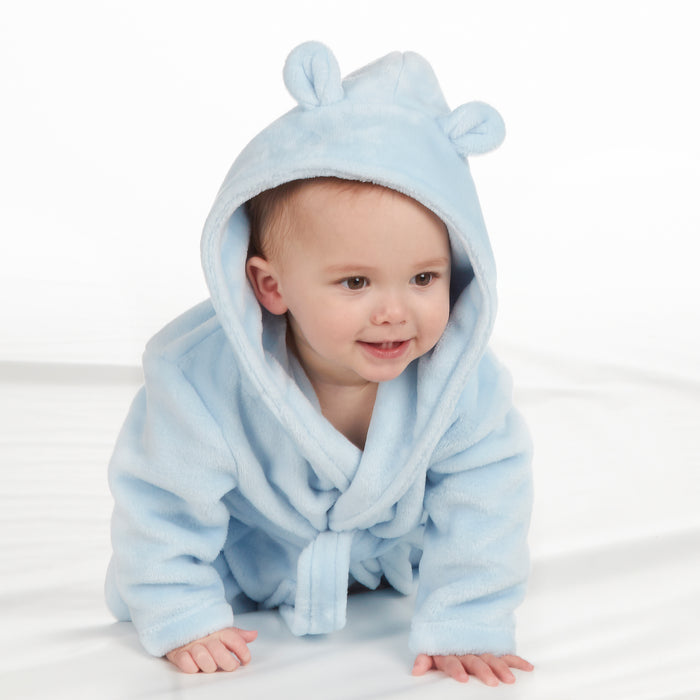 Baby Blue Elephant Robe and Comforter Set