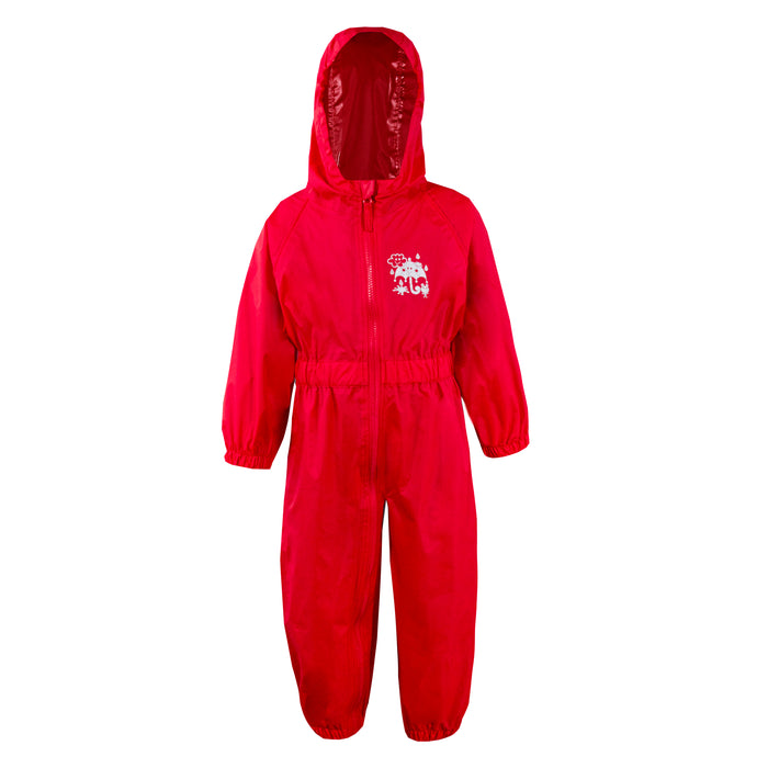 Toddler Baby Waterproof Puddlesuit Red