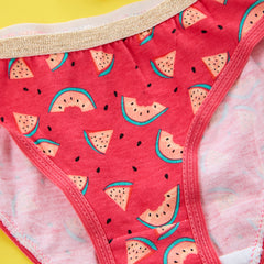 Girls 100% Cotton Fruits Briefs 5 Pack