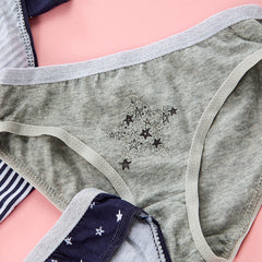 Girls 100% Cotton Navy Briefs 5 Pack