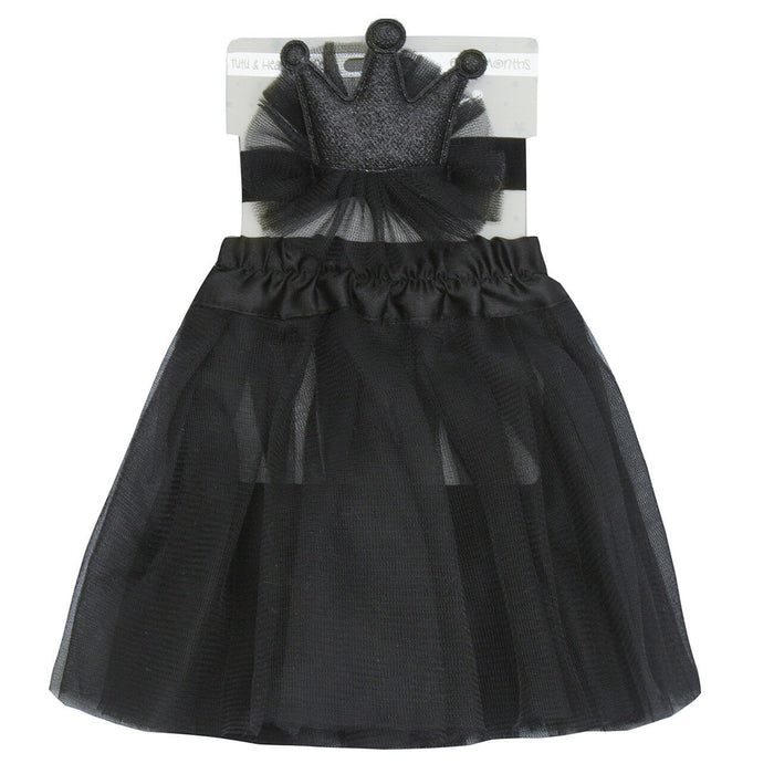 Baby Black Princess Tutu Skirt & Headband Set