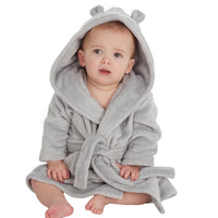 Personalised Baby Bear Ears Grey Robe