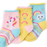 Baby Cotton Rich Yellow Rainbow Socks 3 Pairs