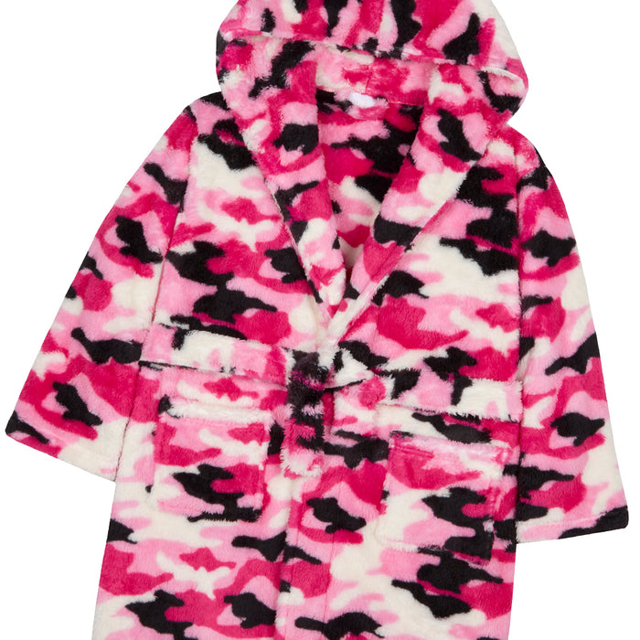 Girls Camouflage Pink Robe