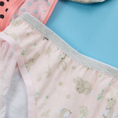 Girls 100% Cotton Bunny Briefs 5 Pack