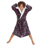 Girls Matching Nightwear Set Leopard Printed Pyjamas and Dressing Gown
