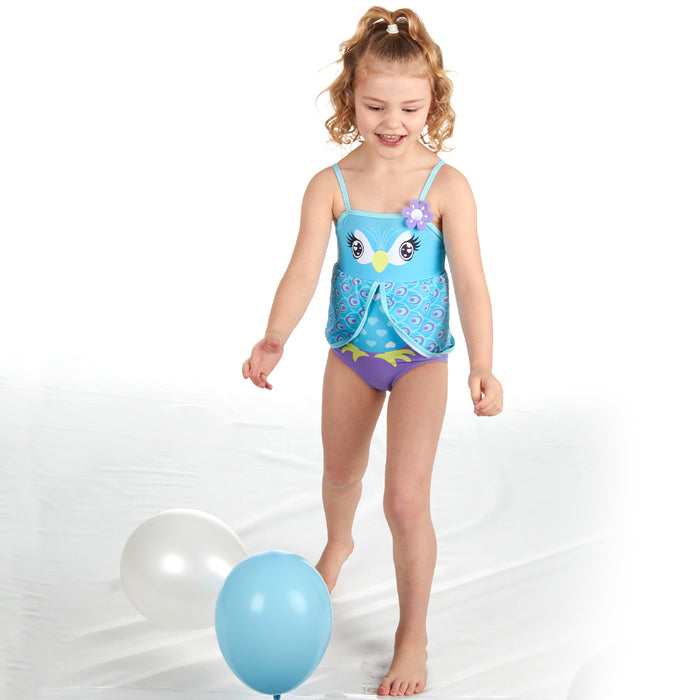 Girls Peacock One Piece Swimsuit