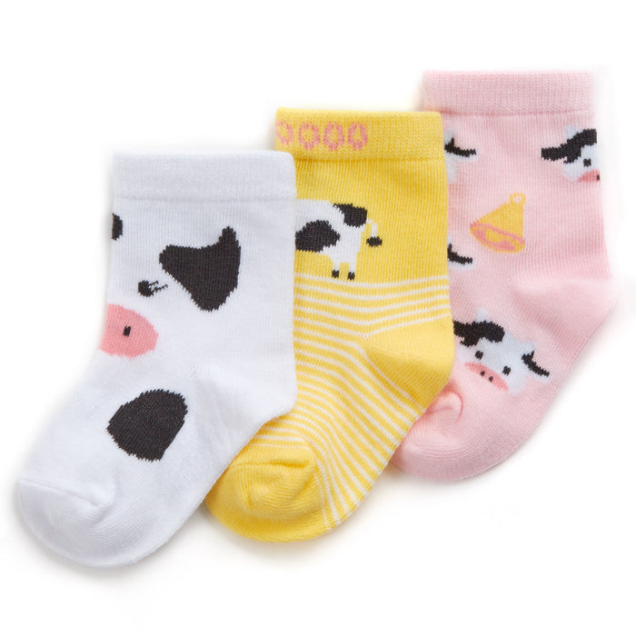 Baby Cotton Rich Cow Socks 3 Pairs