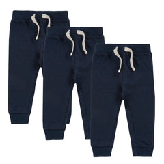 Baby Cotton Navy Joggers 3 Pack