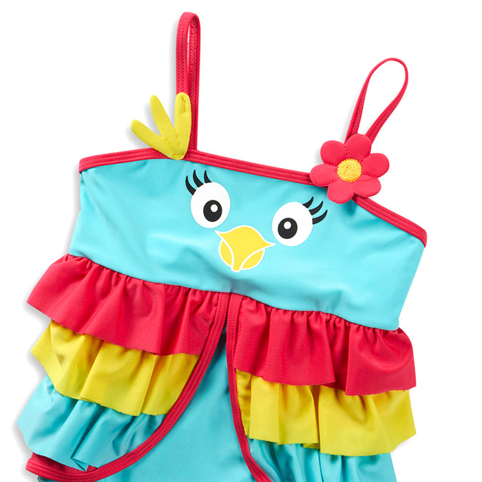 Girls Parrot One Piece Swimsuit