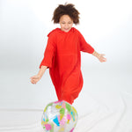 Girls Red Towelling Beach Cover Up 