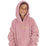 Personalised Boys Blush Pink Plain Oversized Blanket Hoodie