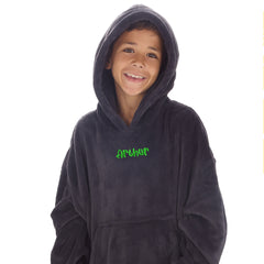 Personalised Boys Charcoal Plain Oversized Blanket Hoodie