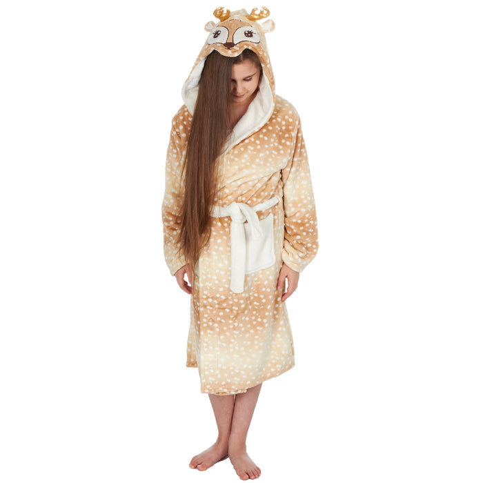 Girls Deer Beige Robe