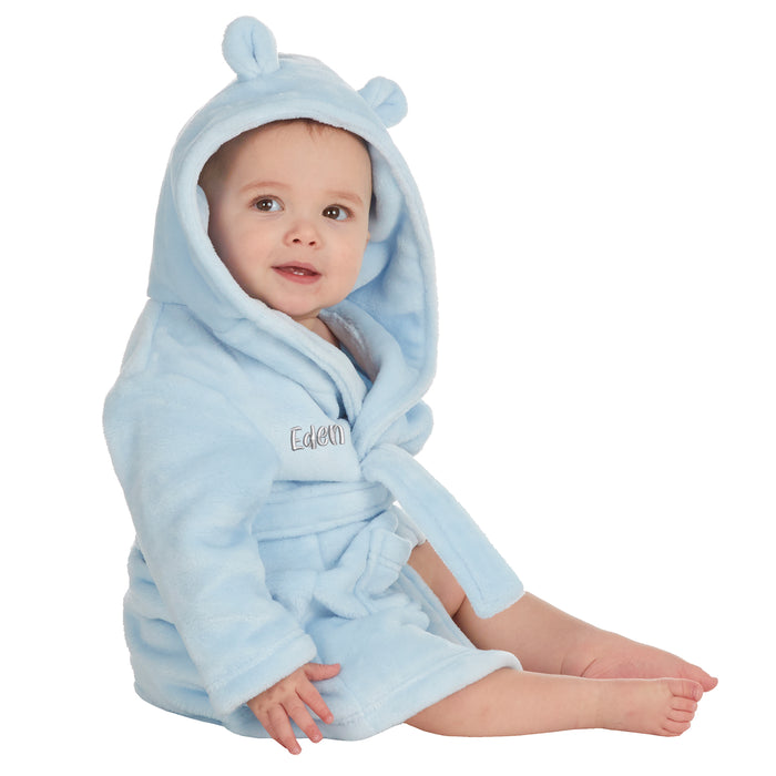  Personalised Baby Bear Ears Blue Robe 