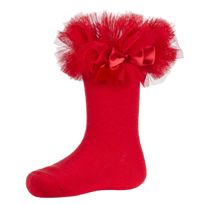 Baby Girls Tutu Frill Red Socks 1 Pair