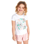 Girls Koala Printed Top and Striped Shorts Pyjama Set