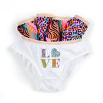 Girls 100% Cotton Love Briefs 5 Pack