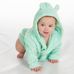 Personalised Baby Bear Ears Mint Robe