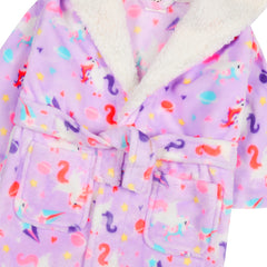 Girls Unicorn Lilac Robe