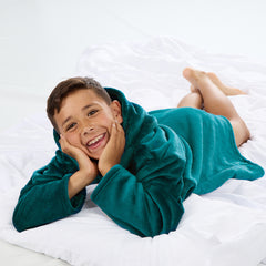 Boys Shimmering Teal Oversized Blanket Hoodie