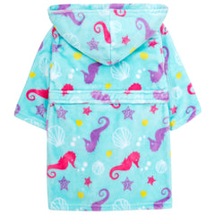 Girls Seahorse Aqua Robe