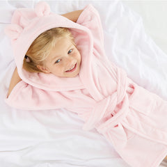 Girls Bear Ears Pink Robe