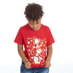 Infants Christmas Novelty Print Short Sleeve T-Shirt Red