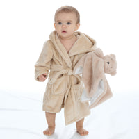 Baby Beige Teddy Bear Robe and Comforter Set