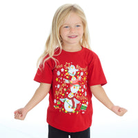Infants Christmas Novelty Print Short Sleeve T-Shirt Red