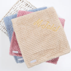 Personalised Baby Boys Blue Chevron Blanket