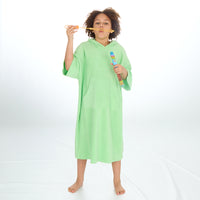Girls Green Towelling Beach Cover Up 