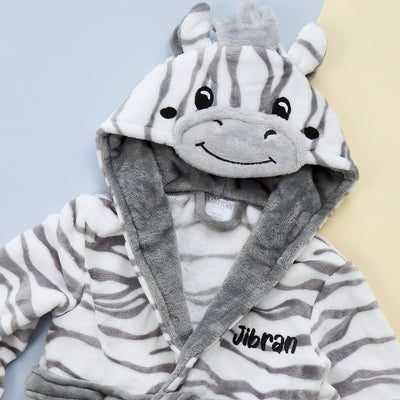 Personalised Baby Zebra Robe