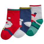 Babies Cotton Rich Christmas Design Socks 6 Pairs Santa + Teddy